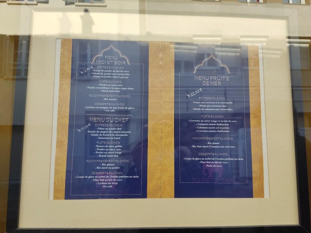 Au Petit Thaï - Menu Image 3